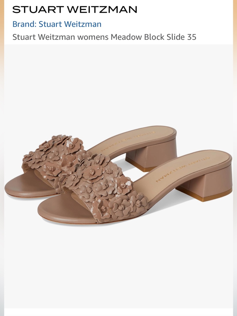 Stuart Weitzman Meadow 35 Block low heel slide sandals